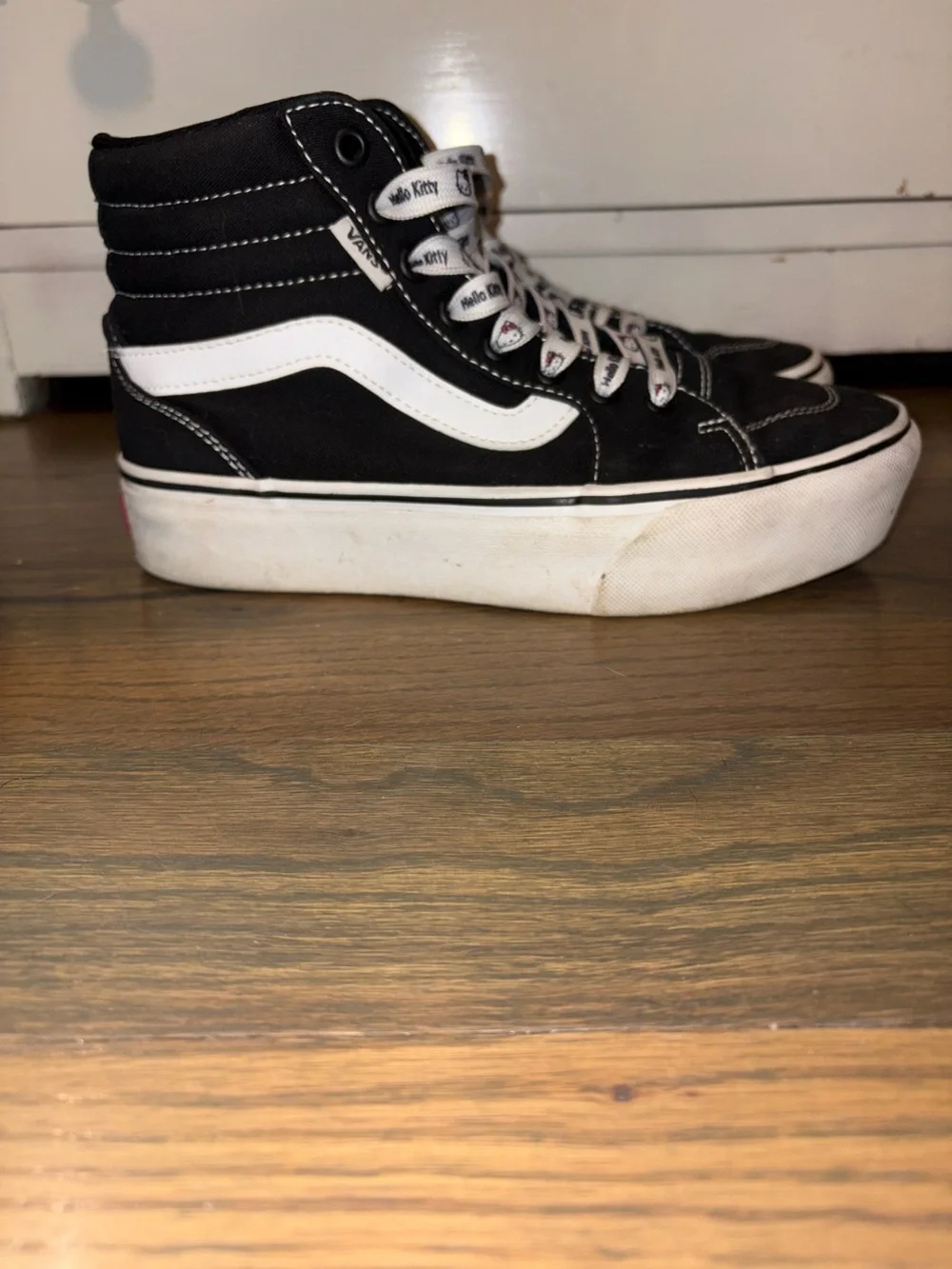 Platform Hi-Top Vans with Hello Kitty Laces